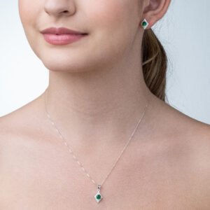 Conjunto Cravejado Verde Gêmeos