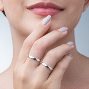 Par de Alianças de Prata Céu 3 mm