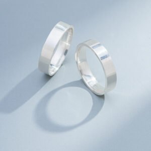 Par de Alianças de Prata Vento de Prata 4 mm