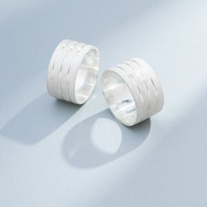Par de Alianças de Prata Três marias 8 mm